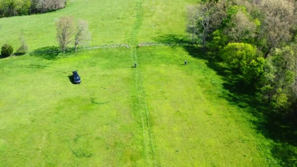 Landbouwgrondonderzoek Geodetische Landmeters Voor Het Meten Van Percelen Grond Plattelandsboerderijen — Stockvideo