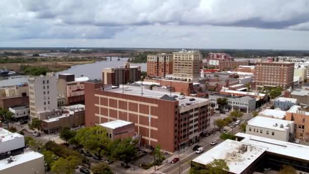 Centro Wilmington Carolina Norte Longo Rio Medo Capa — Vídeo de Stock