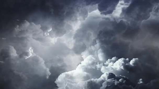 Ciemne Chmury Błyski Błyskawic Przed Burzą — Wideo stockowe