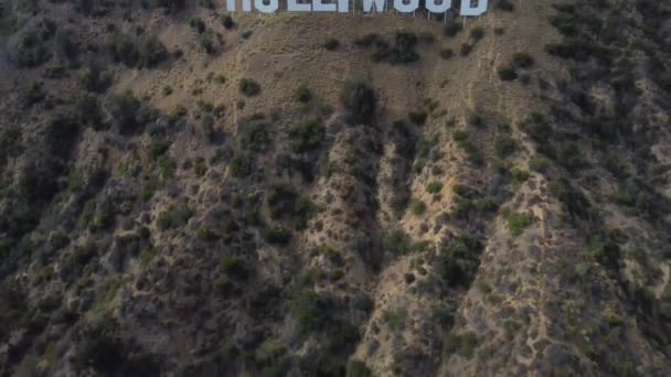 Hollywood Firma Los Angeles California Por Drone — Vídeos de Stock