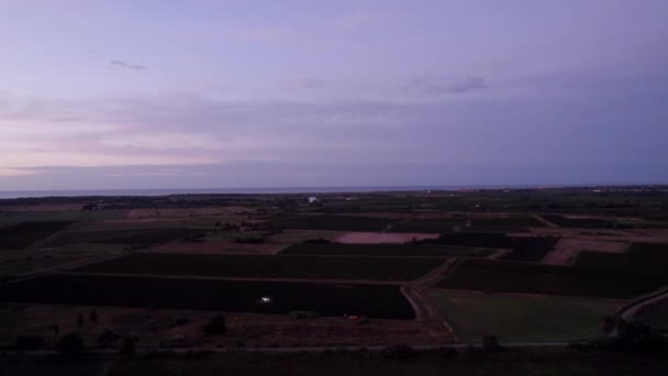 Aerial Shot Farm Fields Bziers France Los Viñedos Franceses — Vídeo de stock