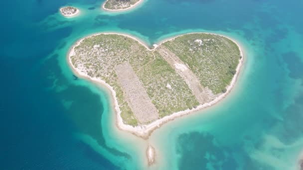 Walentynki Widok Lotu Ptaka Wyspa Galesnjak Chorwacja — Wideo stockowe