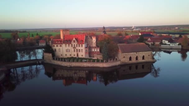 Vodní Citadela Flechtingenu Německo Orbitální Snímek — Stock video