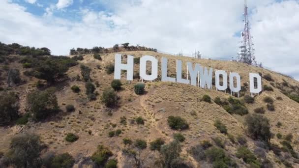 Hollywood Firma Los Angeles California Por Drone — Vídeos de Stock