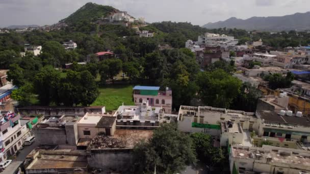 Vue Aérienne Ville Jardin Udaipur Logement Indien — Video