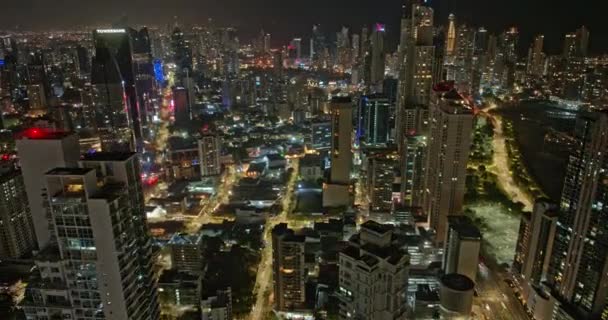 Панама Сити Aerial Гиперлапс Летать Коммерческим Жилым Районам Захватывая Оживленный — стоковое видео