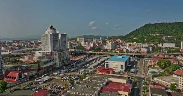 Panama City Aerial V63 Nízká Nadmořská Výška Přelet Maranon Sousedství — Stock video