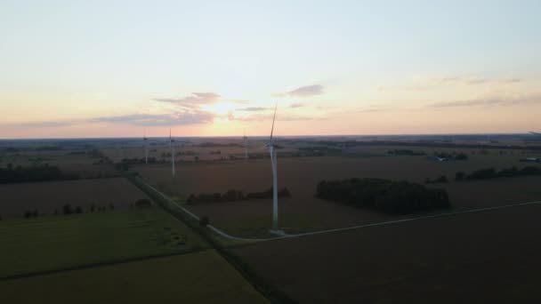 Parco Eolico Canada Energie Rinnovabili Concetto Cambiamento Climatico — Video Stock