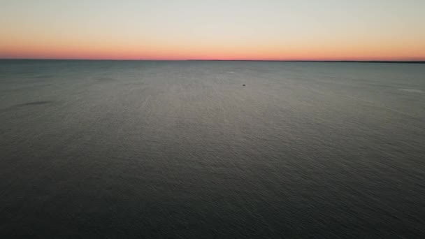 Beautiful Aerial View Ocean Sea Coast Canada Sunset — Stock Video