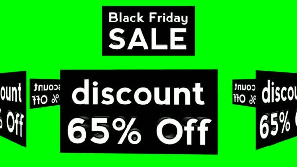Motion Graphics Black Friday Sale Discount Text Animation Black Box — Stok Video