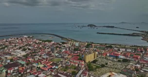 Ciudad Panamá Vista Panorámica Aérea V26 Capturando Paisaje Urbano Largo — Vídeo de stock