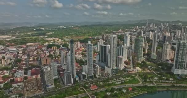 Panama City Aerial V71 Flyover Calidonia Capturing Cityscape Waterfront High — Stock Video