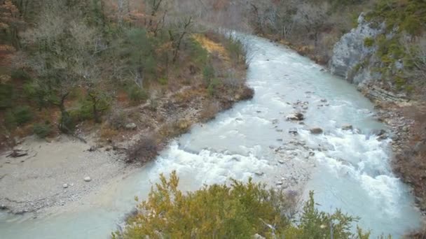 Der Schöne Fluss Mouge Frankreich Winter — Stockvideo