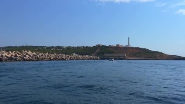Tour Barco Faro Santa Maria Leuca Costa Jónica Salento Apulia — Vídeos de Stock