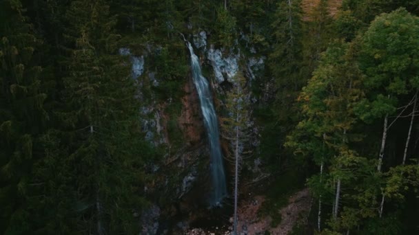Kaskada Wodospadowa Świeżą Wodą Lodowcową Romantycznych Sielankowych Bawarskich Alpach Austriackich — Wideo stockowe