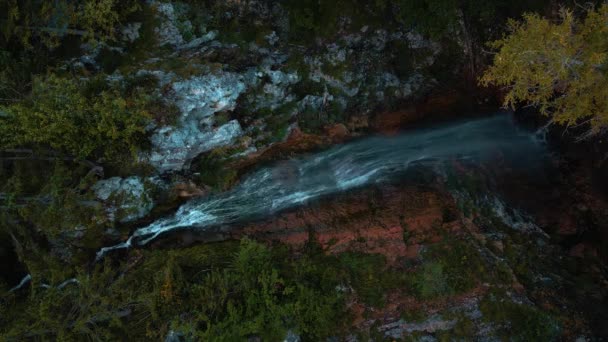 Vertikale Wasserfallkaskade Mit Frischem Gletscherwasser Den Romantischen Und Idyllischen Bayerisch — Stockvideo