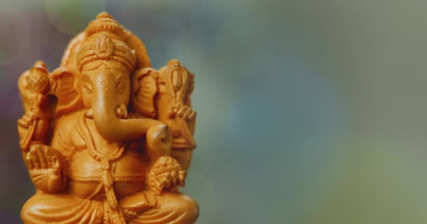 Convite Vídeo Lord Ganesh Chaturthi Com Lorde Ganesha Frente Bokeh — Vídeo de Stock