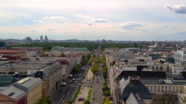 Vista Aérea Inacreditável Visão Panorâmica Voo Drone Brandenburg Gate Unter — Vídeo de Stock