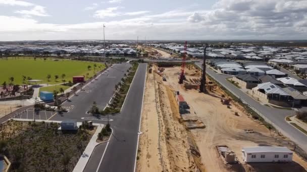 Yanchep Rail Extension Légi Nézet Santorini Promenade Butler Felé Perth — Stock videók