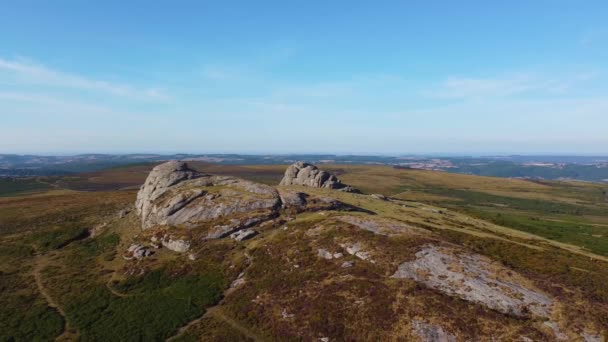 Drone Volando Sobre Dartmoor Haytor Devon Inglaterra Reino Unido — Vídeo de stock