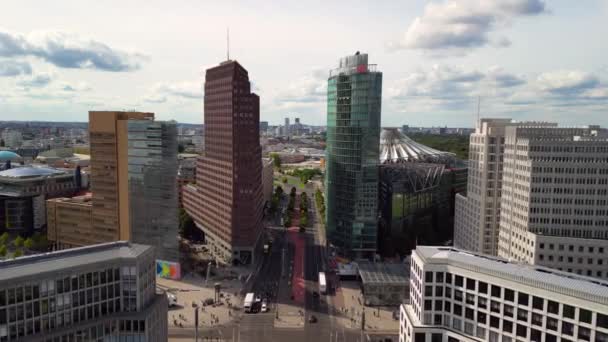 Скорость Полета Hyperlapse Motionlapse Timelapse Пролетит Через Дрон Towers Skyscraper — стоковое видео