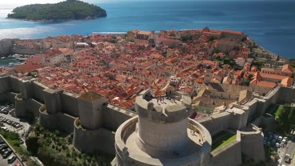 Aerial Spin Óváros Dubrovnik Horvátország — Stock videók
