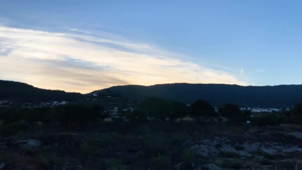 Timelapse Sunrise Mountains Afife Viana Castelo Close — Stock Video