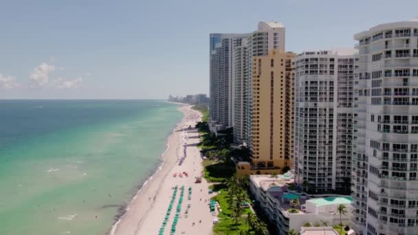 Aerial Sunny Isles Beach Panorama Slunečných Ostrovech Florida Drone Video — Stock video