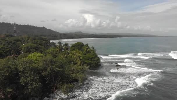 Flygfoto Över Byn Cahuita Stilla Sidan Costa Rica — Stockvideo