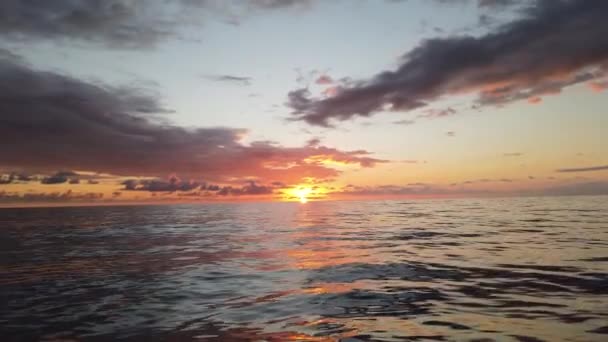 Sunset View Boat Close Manuel Antonio — Stock Video