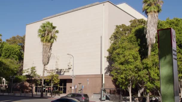 Здание Суда Стэнли Расположен Окружной Суд Лос Анджелеса Центре Лос — стоковое видео
