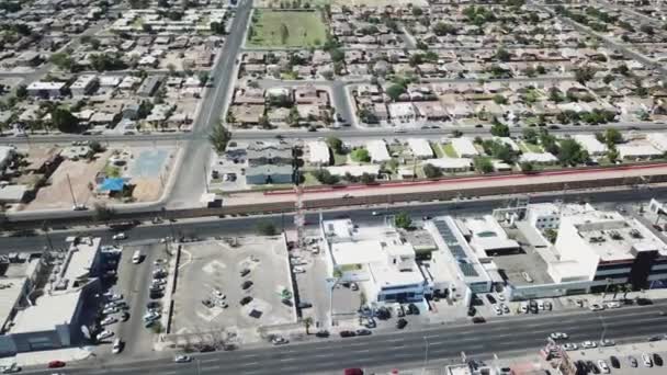 View Drone Sky Showing Usa Mexico Border — Stock Video