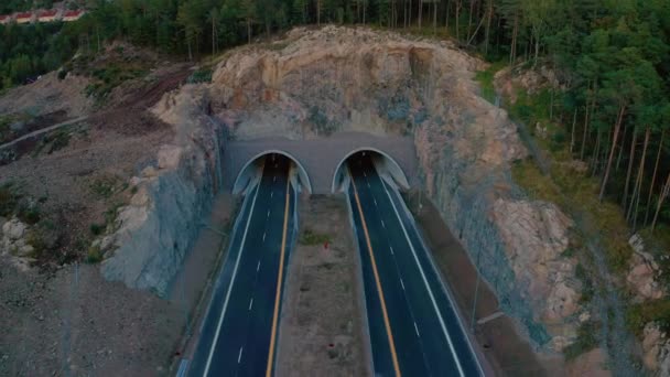 Highway Solnedgången Utan Bilar — Stockvideo