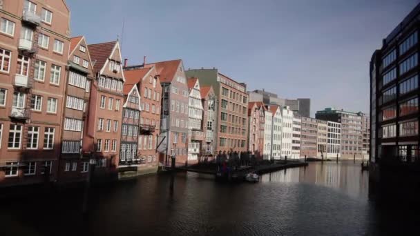 Deichstrae Beautiful Old Buildings Hamburg Speicherstadt — Stock Video