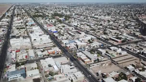 Vista Drone Inclinado Para Baixo Céu Sobre Fronteira Eua México — Vídeo de Stock