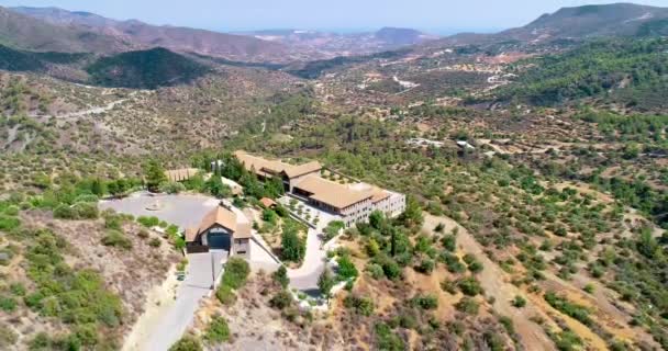 Images Aériennes Drones Monastère Saint Panagia Amirous Apsiou Limassol Chypre — Video