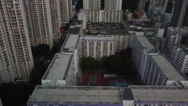 Dół Strzału Drona Pan Terenów Sportowych Hongkongu — Wideo stockowe
