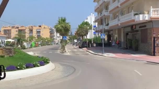 Het Uitzicht Vanaf Voorruit Bus Weg Het Spaanse Stadje Costa — Stockvideo