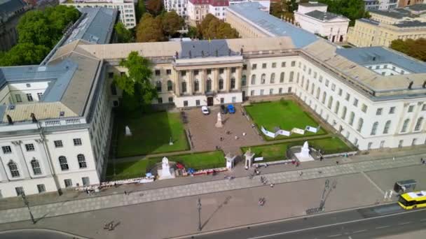 Gorgeous Aerial View Flight Panorama Orbit Drone Monument Max Planck — Stock Video