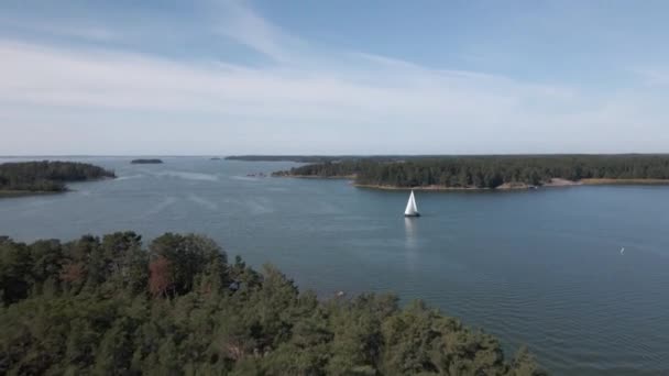 Nagranie Lotu Ptaka Fińskim Archipelagu Niedaleko Turku Drone Shot Lecąc — Wideo stockowe