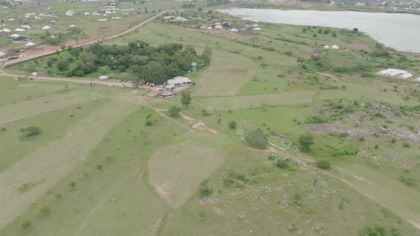 Aerial Barajul Lamingo Platoul Jos Nigeria Lovitură Coborâre Înainte — Videoclip de stoc