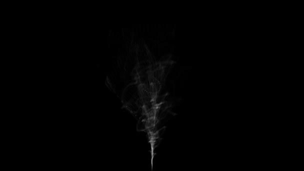Animatie Van Witte Rook Stijgend Zwarte Achtergrond Rookdeeltje Soft Fog — Stockvideo