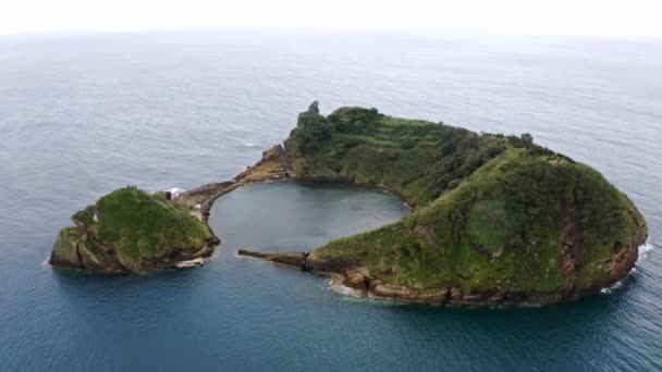 Ilhu Vila Franca Campo Islet Azores Archipelago Aerial View — Stock Video