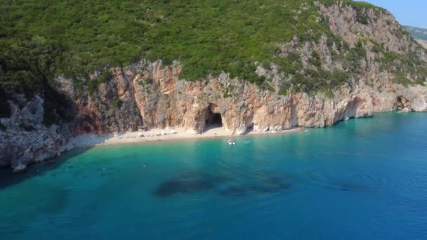 Drone Tourné Côte Albanaise Dans Mer Méditerranée Drone Est Vol — Video