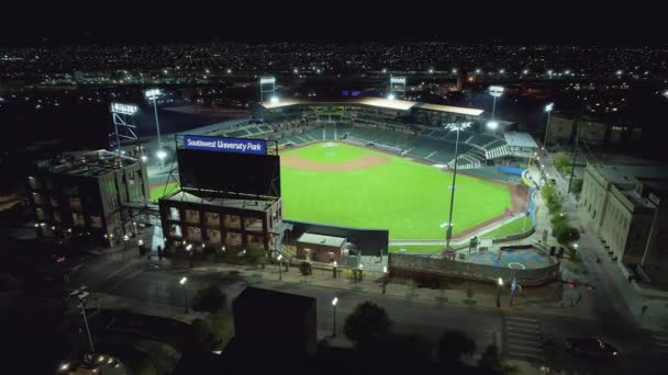 Southwest University Park Chihuahuas Baseball Stadium Paso Texas Vista Aérea — Vídeo de stock