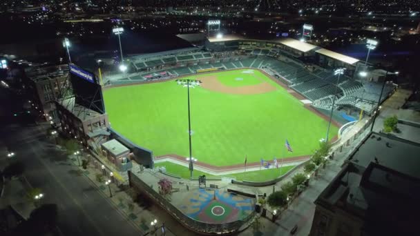 Southwest University Park Chihuahuas Baseball Stadium Paso Texas Drone Aéreo — Vídeo de stock