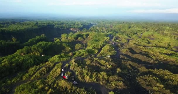 Αεροφωτογραφία Του Ακραίου Sand Mine Για Την Σλοπη Του Merapi — Αρχείο Βίντεο