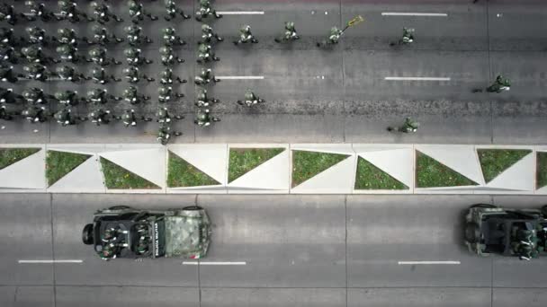 Luchtfoto Van Elementen Van Militaire Politie Mexico City — Stockvideo