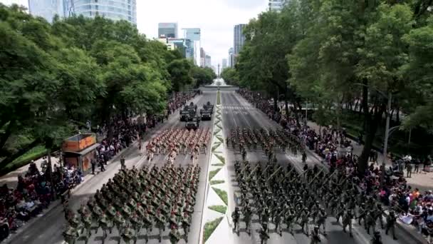 Tir Drone Suivant Les Soldats Bataillon Guerre Armée Mexicaine Alors — Video