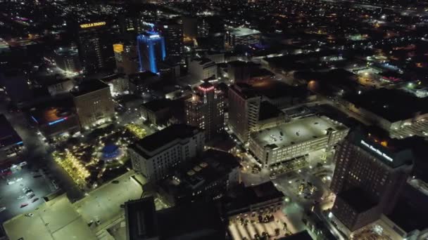 Létrehozása Lövés Belváros Paso Texas Épületek Éjszaka Városi Fények Látott — Stock videók